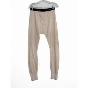Hanes Thermal Long Underwear Pants Beige Size M Cotton Blend
